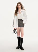 Mesh-Trim A-Line Shorts