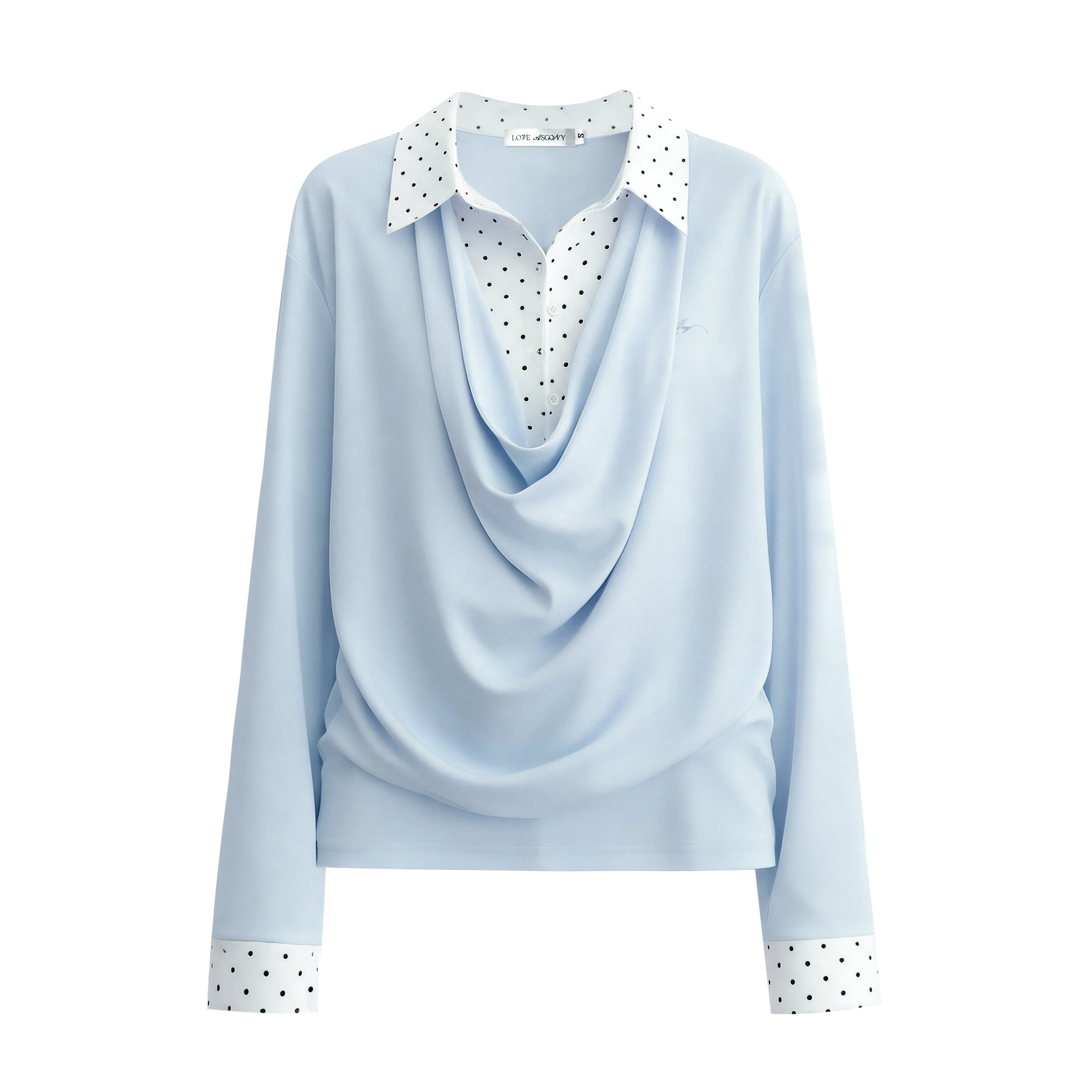 Polka Dot Layered Drape Top