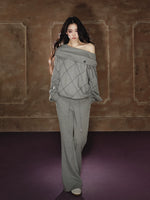 Asymmetric Off-Shoulder Sweatshirt Set