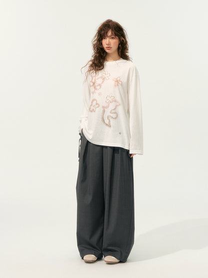 American-Style Wide-Leg Draped Scimitar Pants