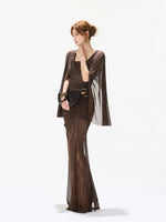 Brown Mist Beaded Top