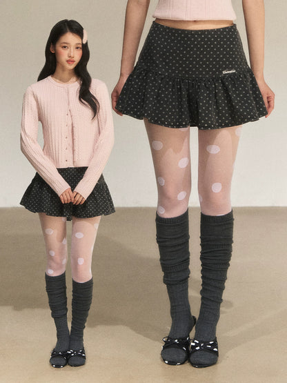 Star Print Ruffle Mini Skirt