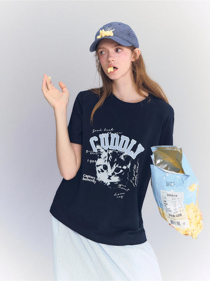 Cat Print T-Shirt