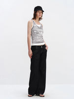 Striped Letter Print Tank