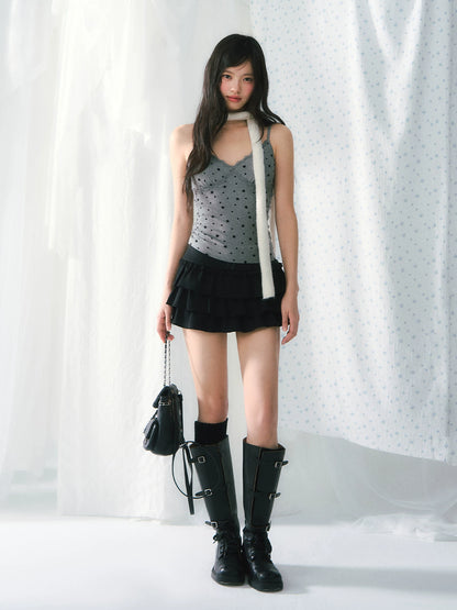 Lace Star Flocked Camisole