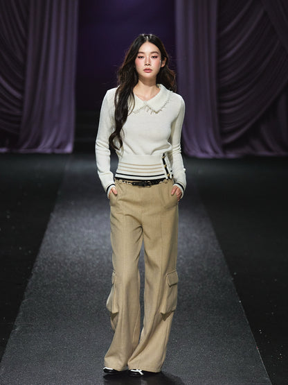 Peter Pan Collar Stripe Sweater