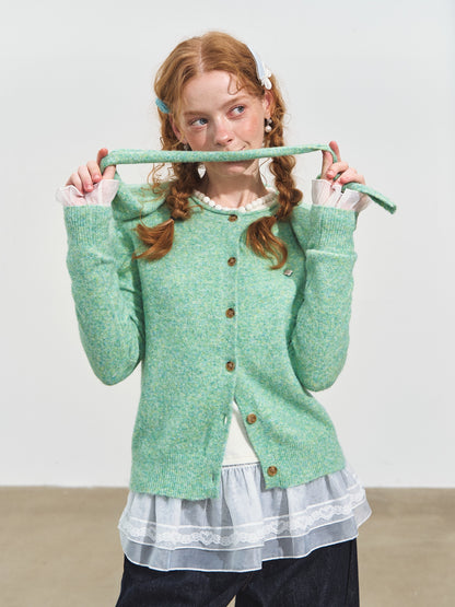 Hooded Shawl Edge Cardigan