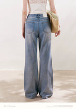 Floral Rhinestone Flared Jeans