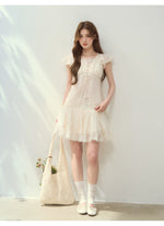 “Shell Girl” Ruffle Layered Shirt & Skirt Set
