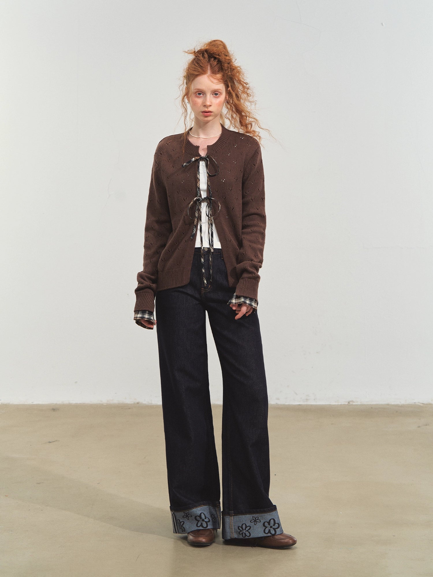 Vintage Plaid Tie Cardigan