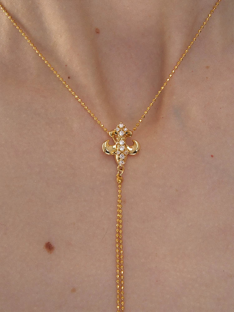 Iris Zircon Tassel Necklace