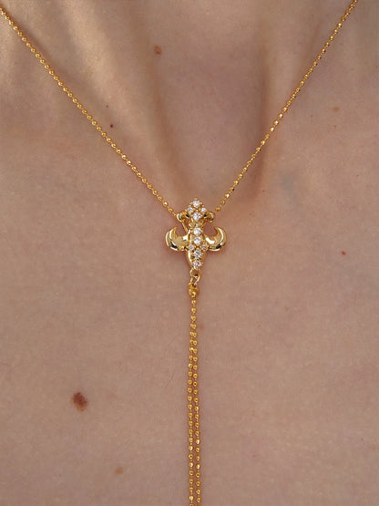 Iris Zircon Tassel Necklace