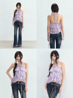 Lace Halter Chiffon Top