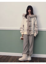 Hooded Toggle Knit Jacket