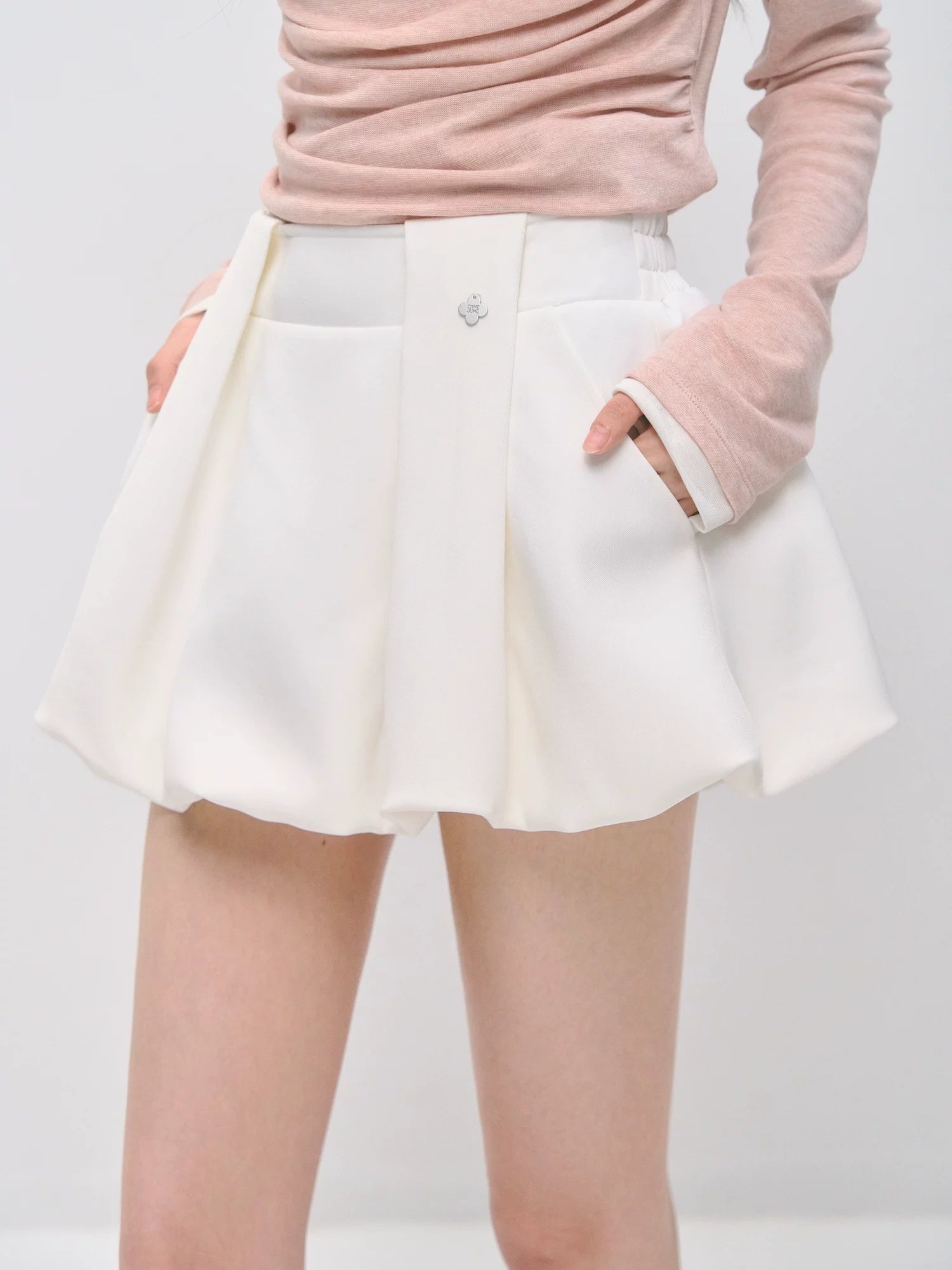 Pleated Bubble Mini Skirt