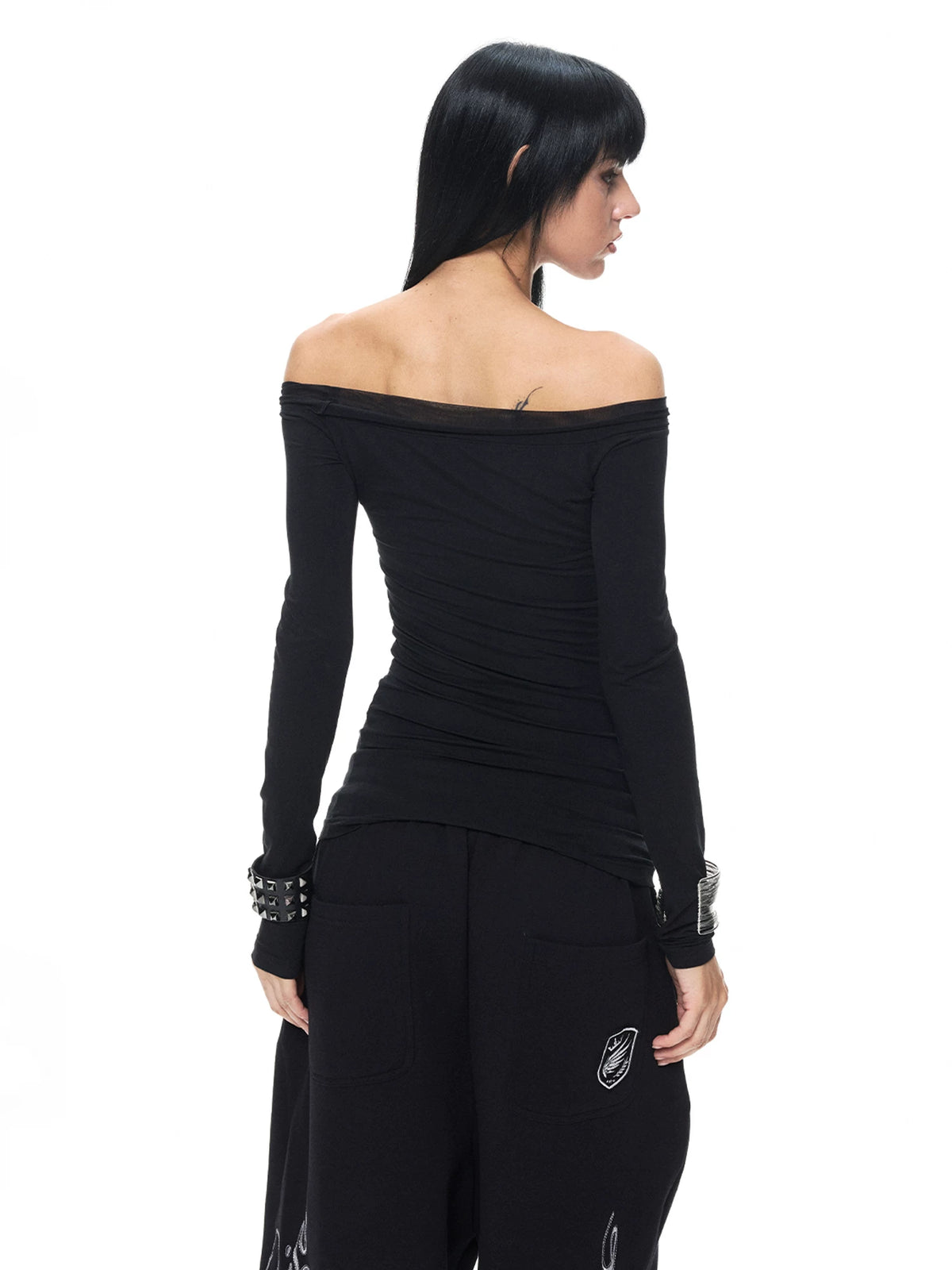 Gothic Off-Shoulder Printed Top