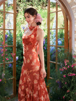 Floral Halter Fish Tail Dress