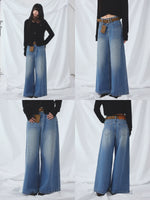 Blue High Waist Wide Jeans
