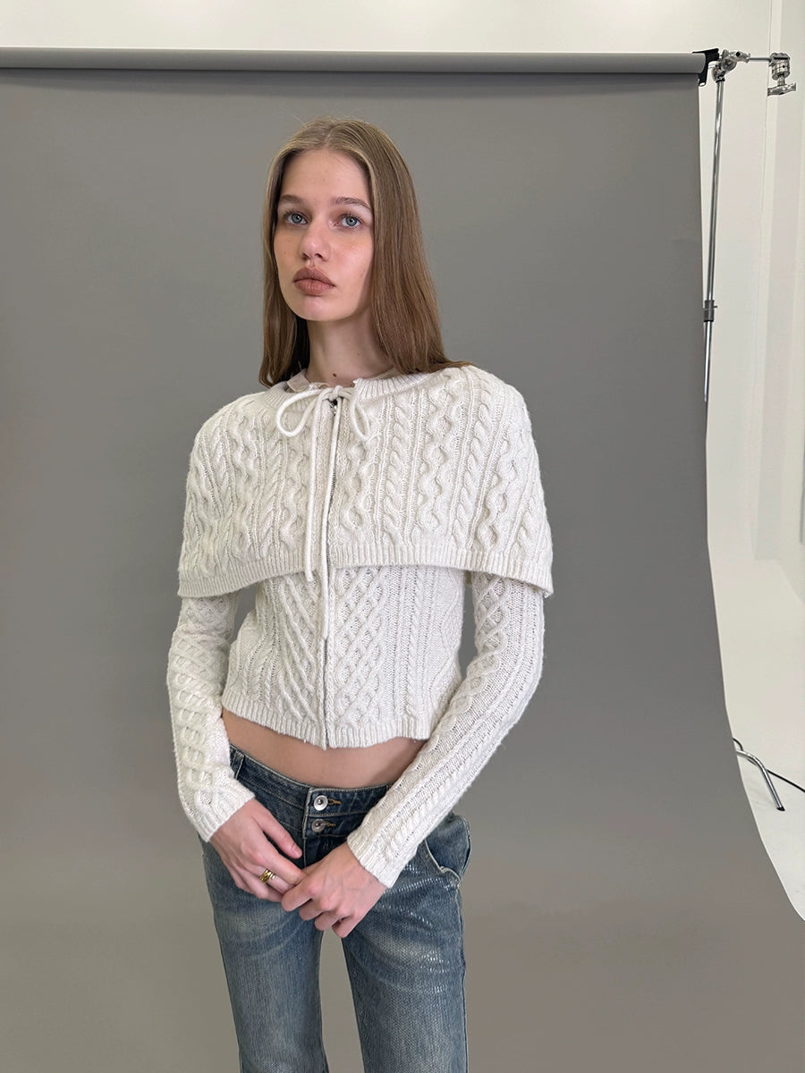 Cable Cape Knit Cardigan