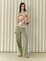Lace Spliced Straight Jeans