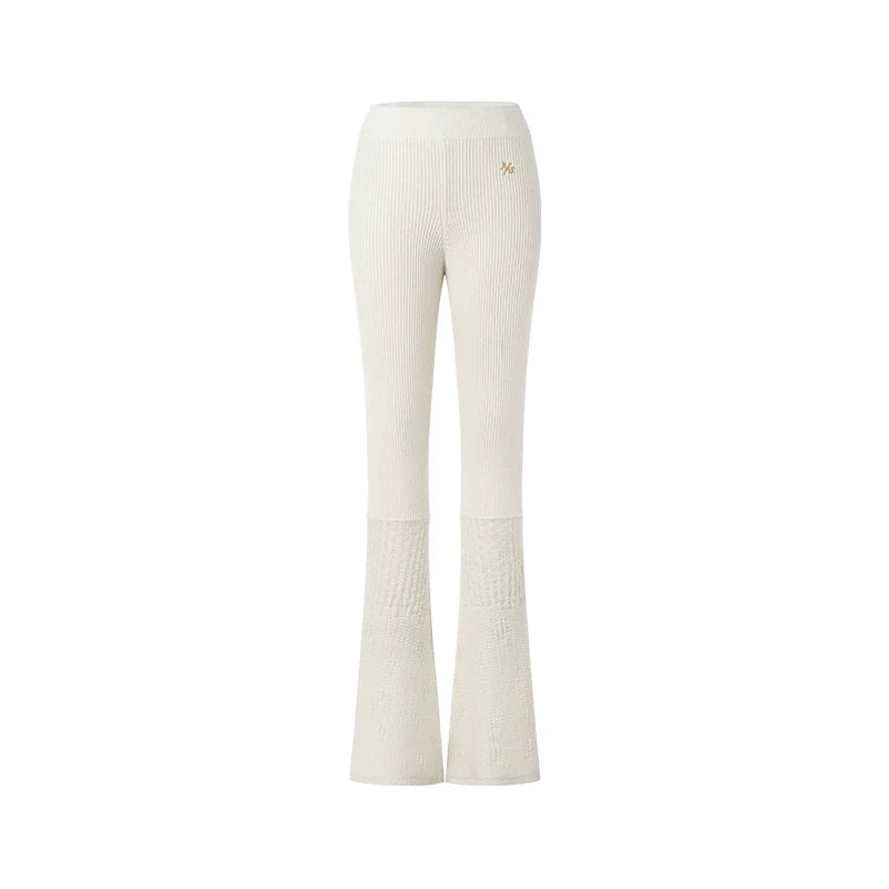 Polar Ribbed Wool Knit Pants
