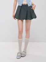Pleated Bubble Mini Skirt