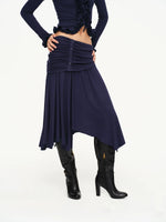 Ruched Ruffle Cardigan & Skirt Set