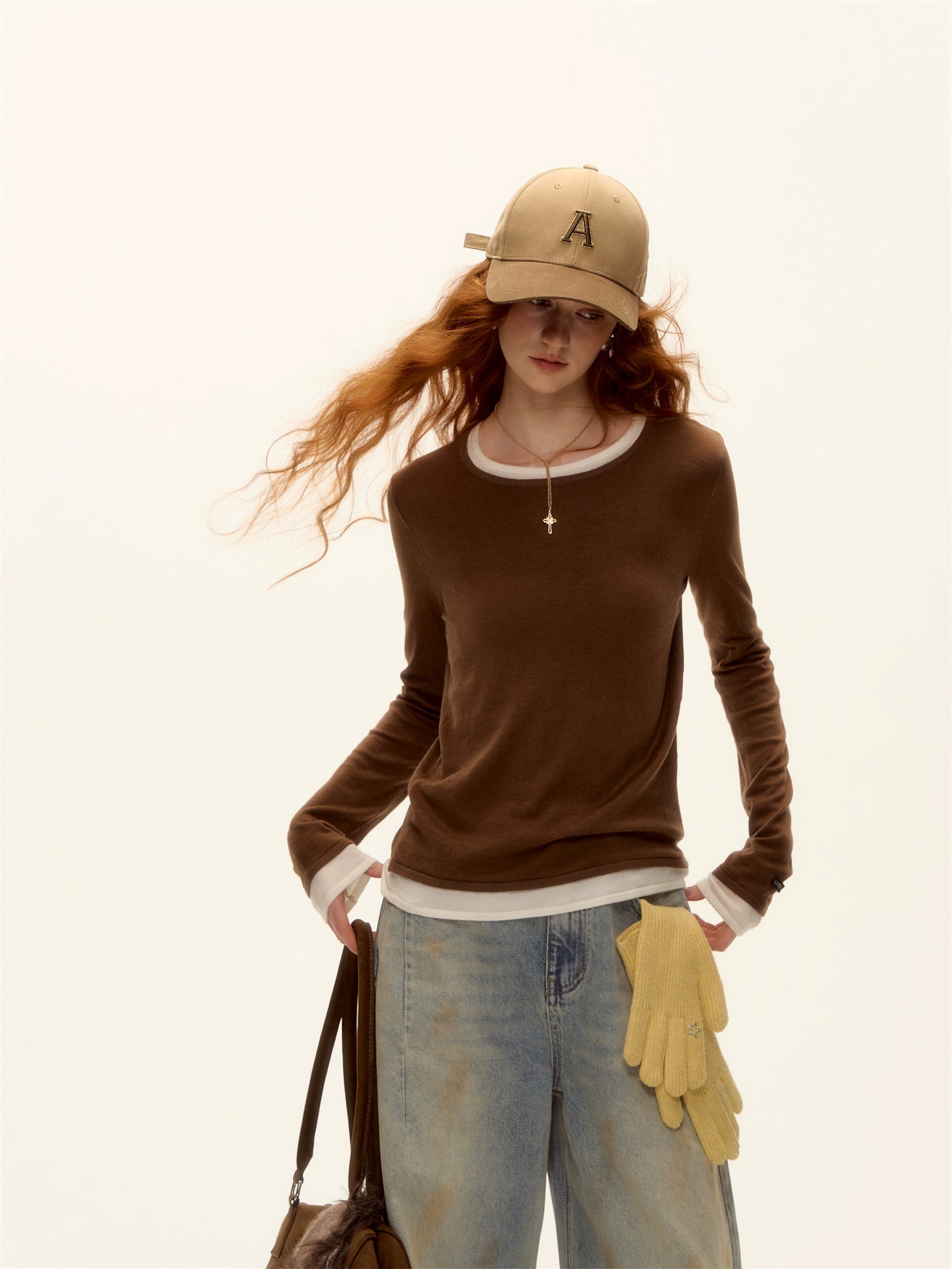 Layered Crewneck Sweater