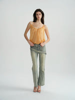 Orange Yellow Sheer Layered Blouse