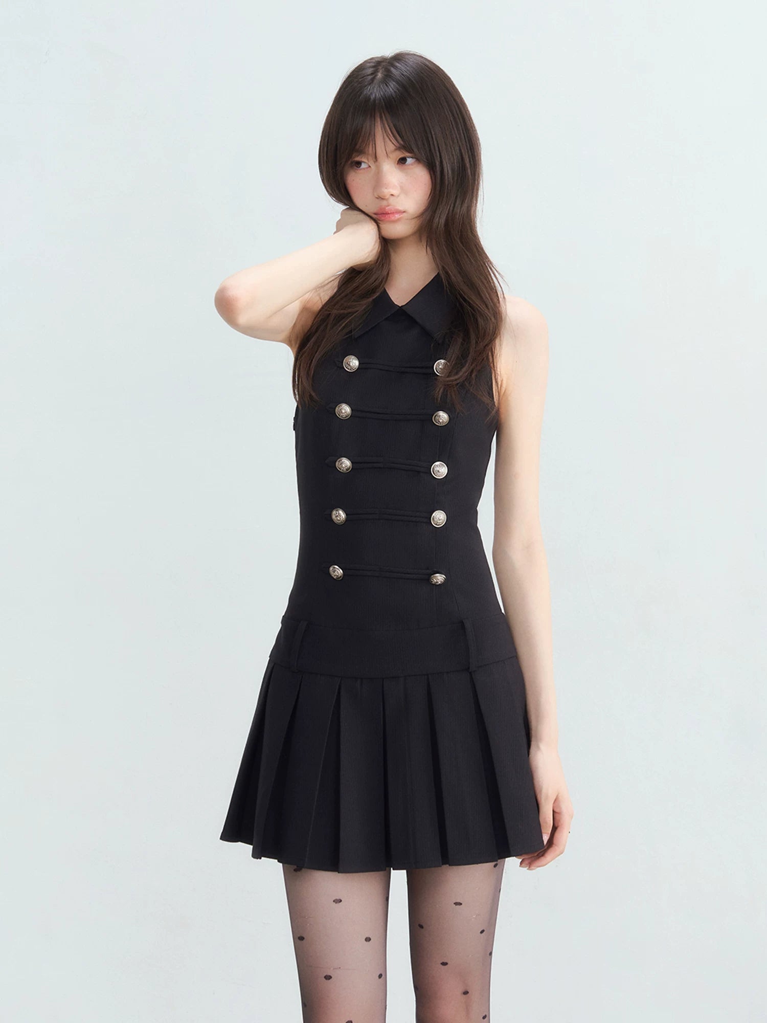Halter Pleated Dress