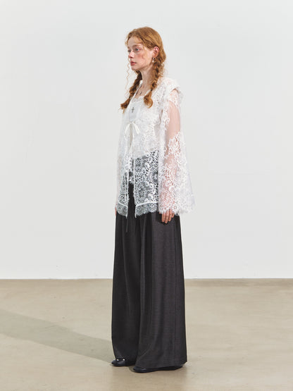 White Lace Patchwork Blouse