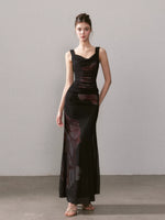 Floral Mesh Mermaid Maxi Dress