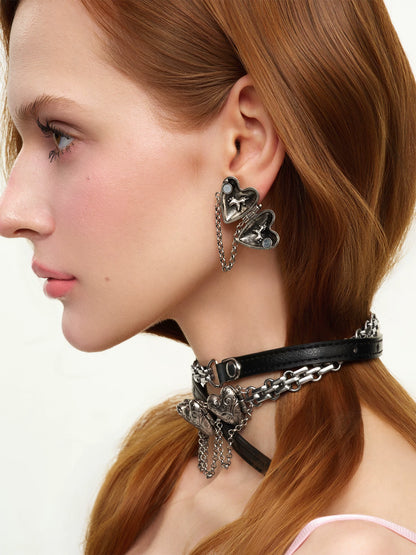 Heart &amp; Pony Tassel Earrings
