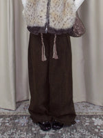 Leopard Pocket Pleated Wide-Leg Pants