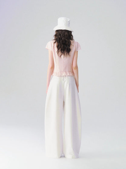 Lace Trim V Shirt