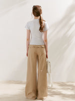 Pleated Wide-Leg Cargo Pants