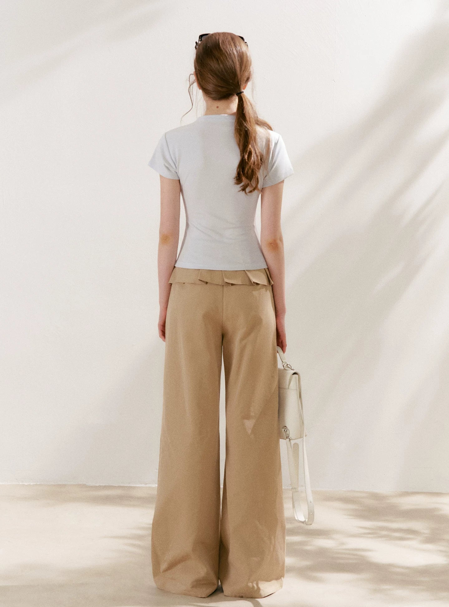 Pleated Wide-Leg Cargo Pants