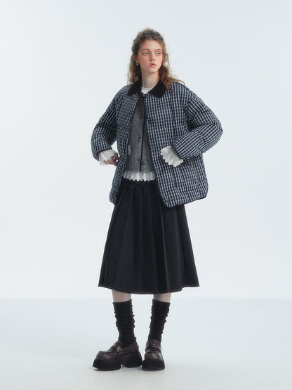 Collarless Colorblock Down Jacket
