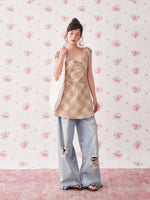 Khaki Plaid A-Line Dress