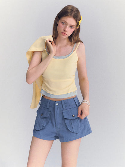 Blue Cargo Shorts