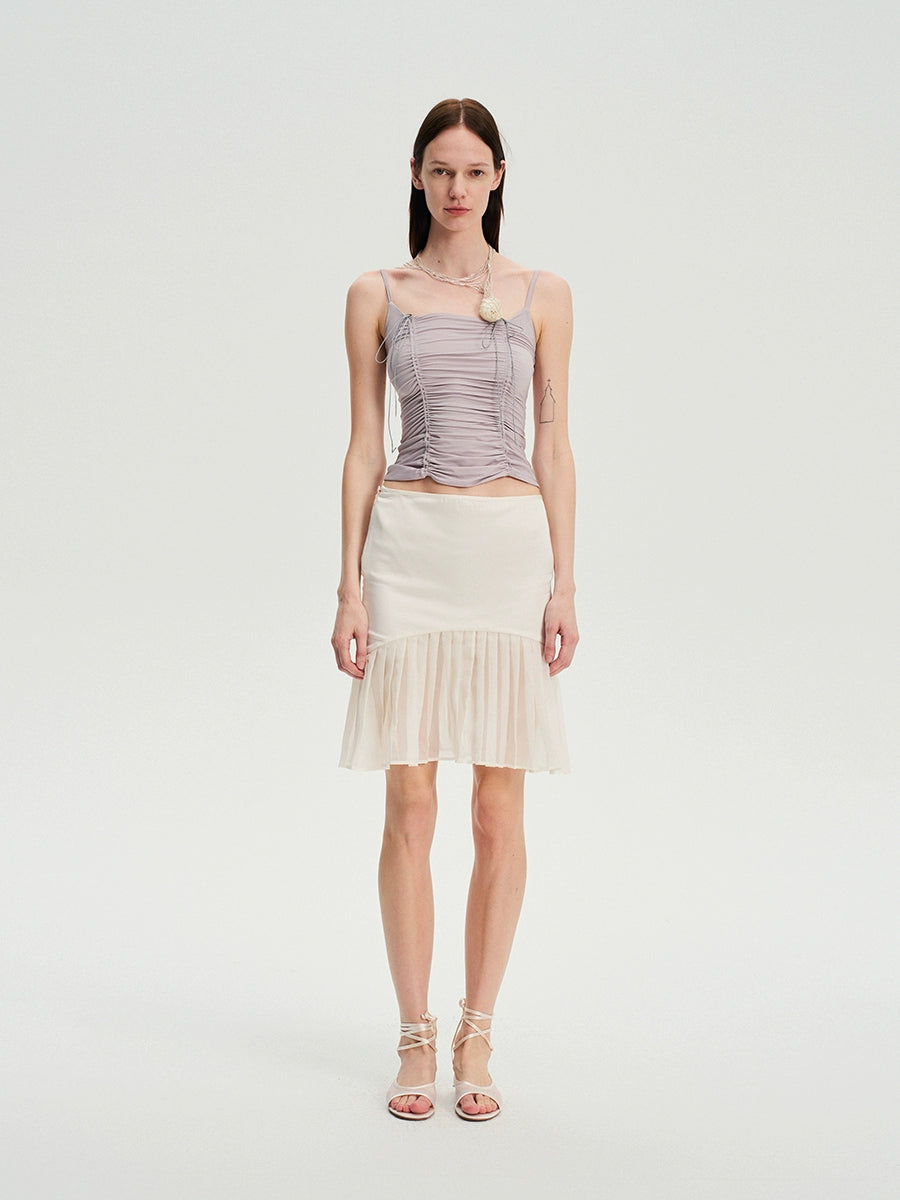 Drawstring Ruched Slim Cami