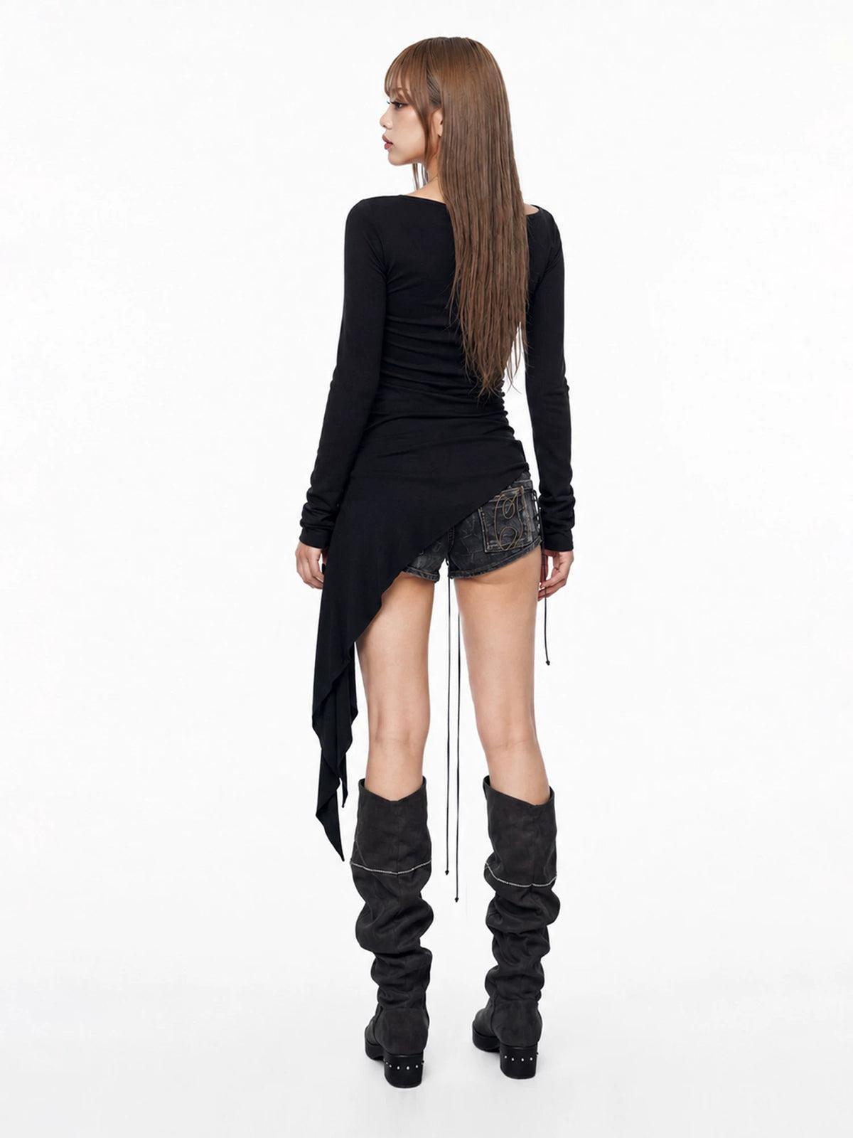 Punk V-Neck Lace-Up Top