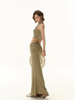 Twisted Halter Top & Skirt Set