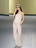 Beaded Stripe Top Pants Set