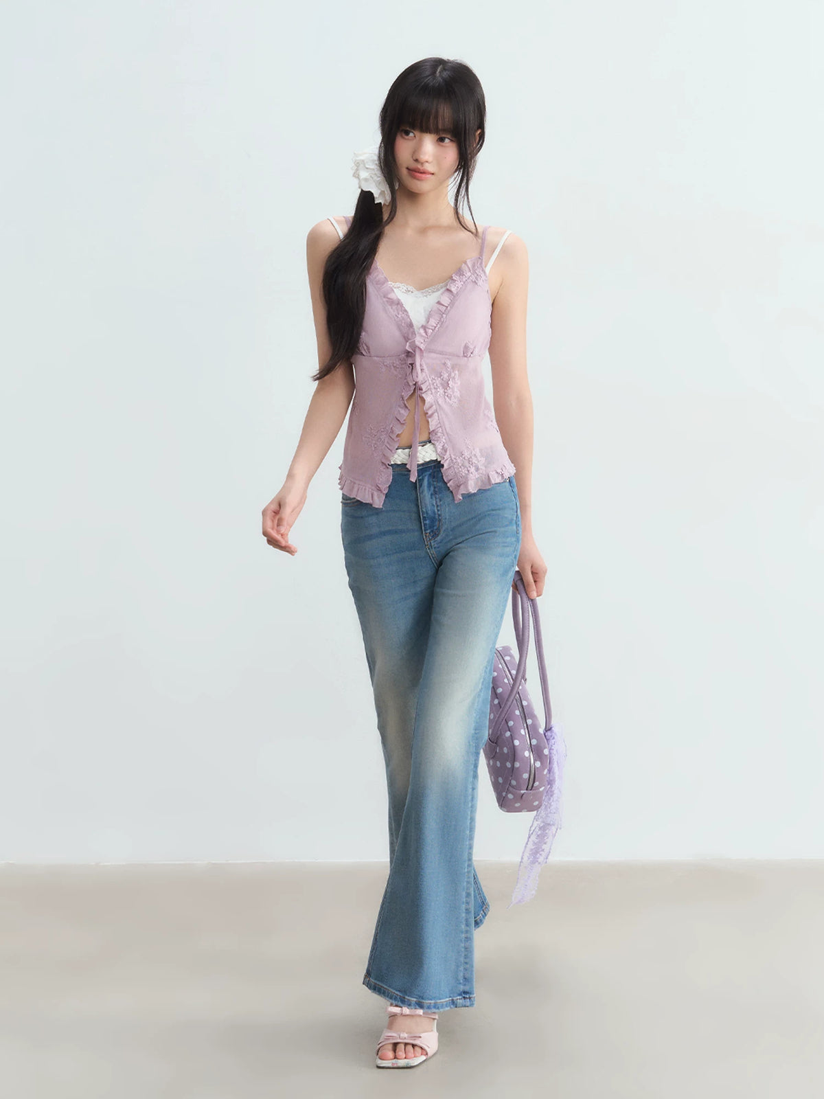 Purple Lace Layered Top Set