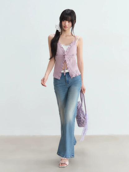 Purple Lace Layered Top Set