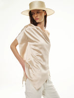 Champagne Acetate One-Shoulder Top