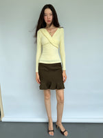 Yellow Cross Twist Knit Top