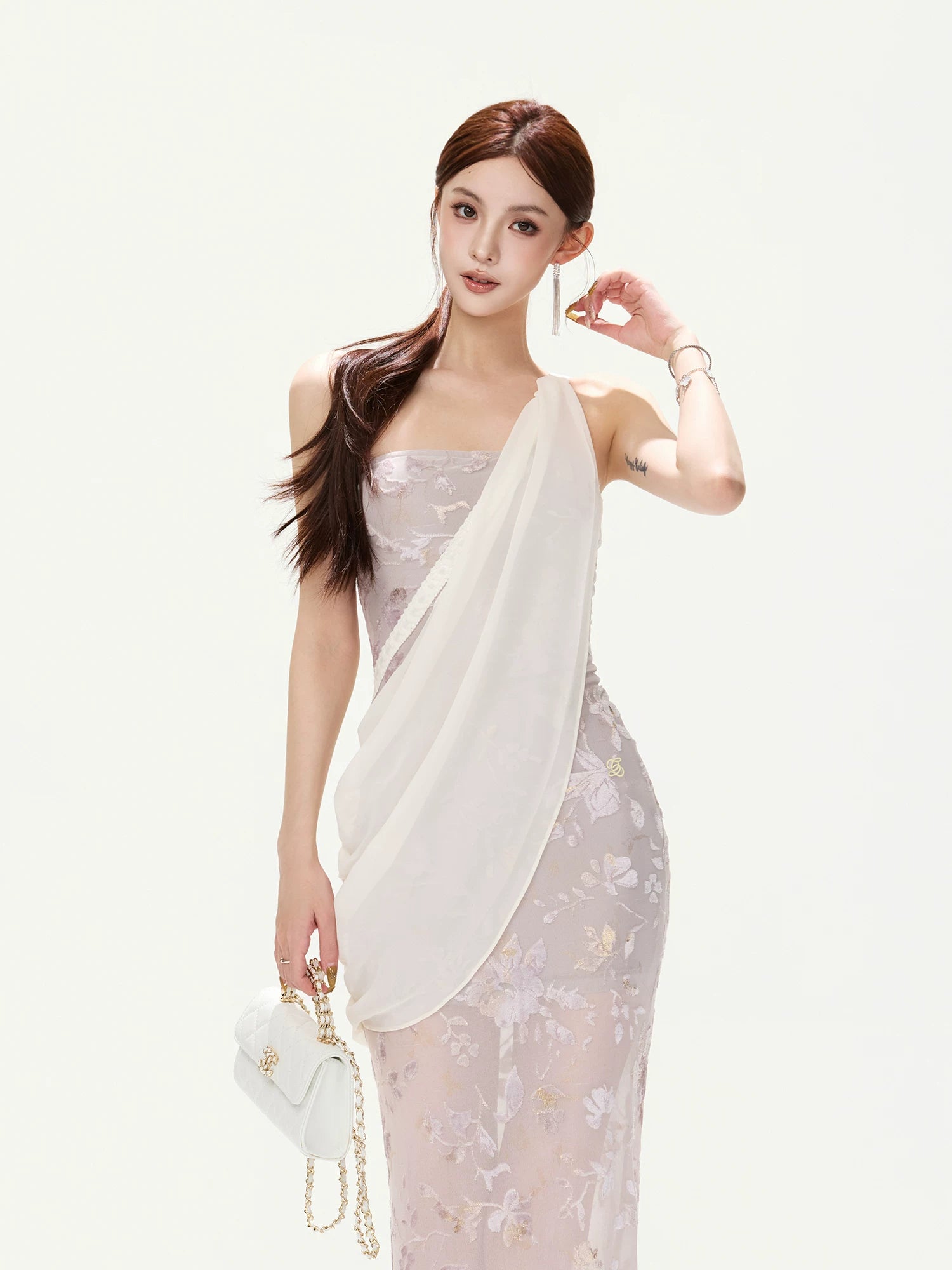 Floral Mesh Mermaid Dress