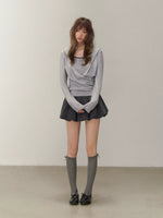 Cross Hooded Long Sleeve Tee